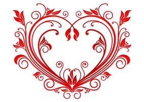 Valentine floral heart vector