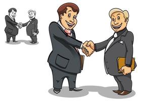 Businessman characters handshake vector