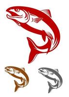 Salmon fish mascot vector