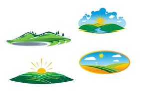 Nature landscape  icons vector