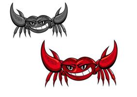 Red crab with claws vector