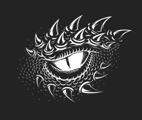 Dragon eye tattoo, monster reptile crocodile beast