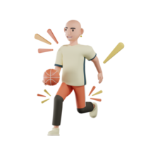 Ilustraciones de baloncesto niño deporte 3d png