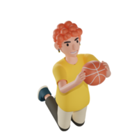 illustrations 3d de sport de garçon de basket-ball png