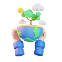 illustrations 3d du jour de la terre png