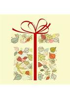 Autumnal gift box with leaves vector