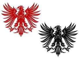 Heraldry eagle characters vector