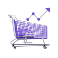 carrello marketing 3d illustrazioni png