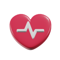 fréquence cardiaque, médical, 3d, illustrations png