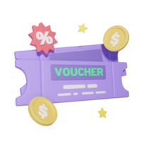 rabatt voucher e handel 3d illustrationer png