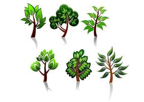 Cartoon tree icons vector