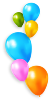 balões de aniversário coloridos com sombra png