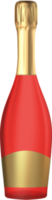 botella de champán rojo png