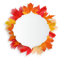 chute des feuilles cadre automne vide png