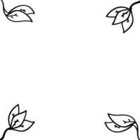 hand drawn leaf background in doodle style vector