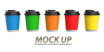 Tasse de café en papier de rendu 3D sur fond blanc png