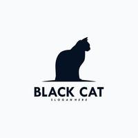 vector de diseño de logotipo de gato negro