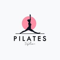 entrenador pilates mujer silueta vector creativo diseño de logotipo