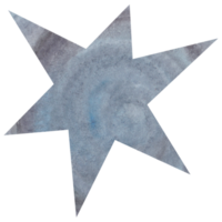 Blue watercolor star. Celestial element, space, sky png