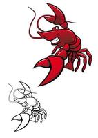 Smiling crayfish character vector