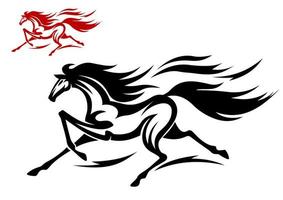 Running mustang stallion horse vector