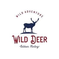 Expedition adventure wild deer logo vector