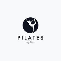 entrenador pilates mujer silueta vector creativo diseño de logotipo