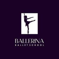 Ballerina School logo design template vector