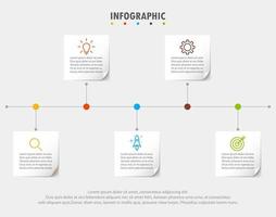 plantilla infográfica con la imagen de 5 rectángulos vector