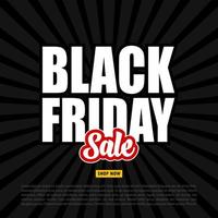 Vector illustration of Black Friday sale banner with different gift boxes and black ribbon