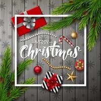 Christmas red background with christmas elements vector