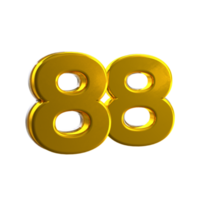 mental amarelo 88 3d número png