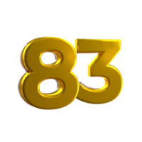 mental amarelo 83 3d número png