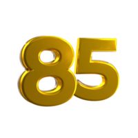 Mental yellow 85 3D Number png