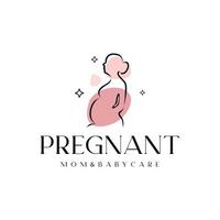 diseño de vector de logotipo de mujer embarazada