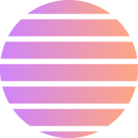 Retro-Sonnendekoration mit ästhetischem Farbverlauf png