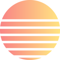 Retro-Sonnendekoration mit ästhetischem Farbverlauf png