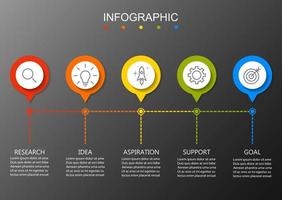 Infographic template with the image of 5 rectangles vector