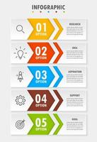 Infographic template with the image of 5 rectangles vector