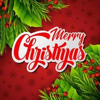 Christmas red background with christmas elements vector