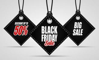 Black Friday sales tag vector