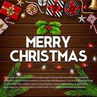 Christmas red background with christmas elements vector