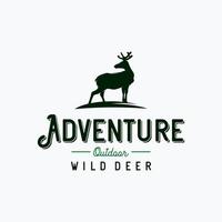 logotipo de venado salvaje de aventura de expedición vector