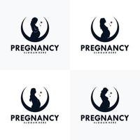 Set of Pregnancy Logo Design Vector Template