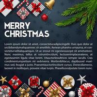 Christmas red background with christmas elements vector