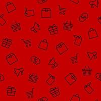 Black friday icons set on red background vector