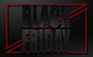 Vector illustration of Black Friday sale banner with different gift boxes and black ribbon