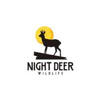 Night Deer with Moon symbol logo design vector