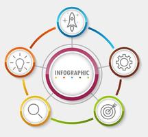 plantilla infográfica con la imagen de 5 rectángulos vector