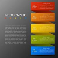 Infographic template with the image of 5 rectangles vector